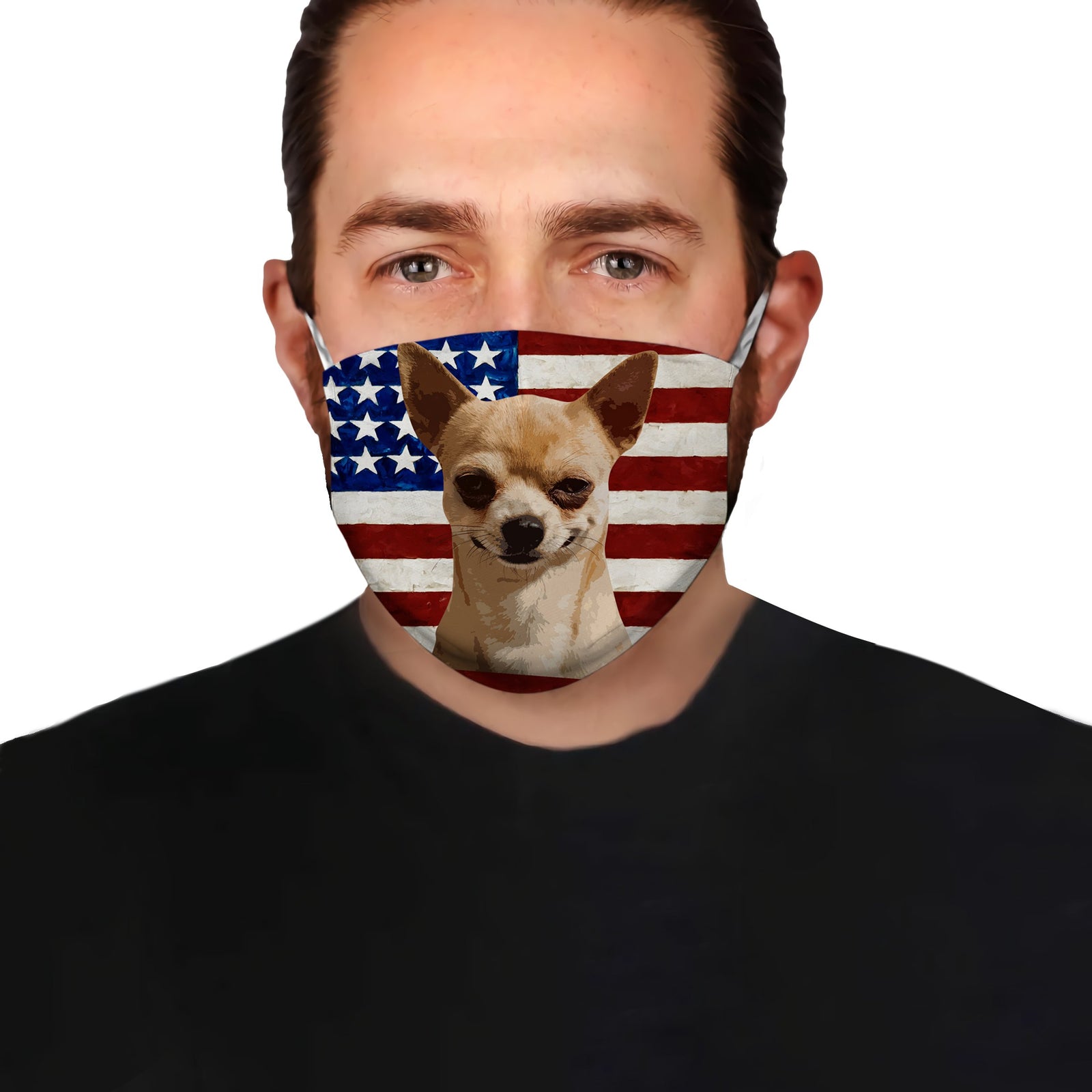 Chihuahua With American Flag EZ01 1604 Face Mask