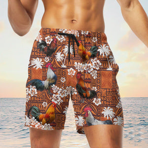 chicken In Red Tribal Shorts