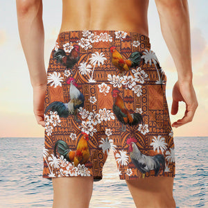 chicken In Red Tribal Shorts