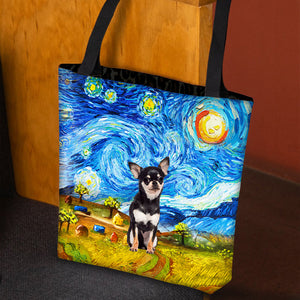 chihuahua -Oil Painting-Cloth Tote Bag