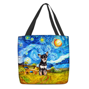 chihuahua -Oil Painting-Cloth Tote Bag