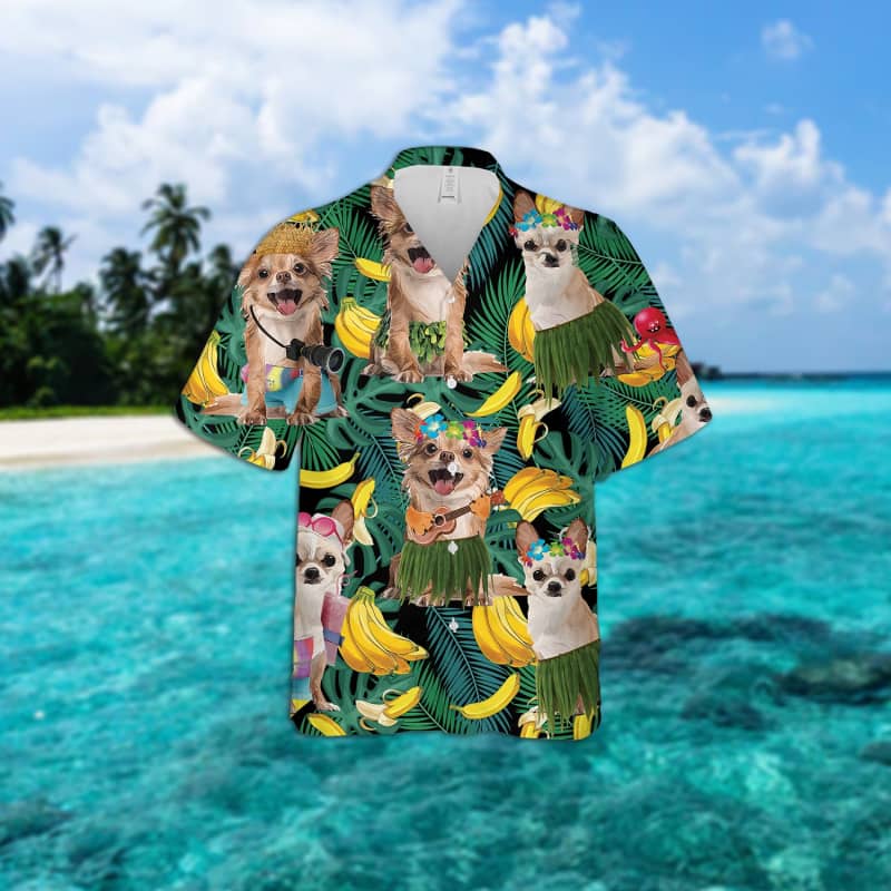 Chihuahua Summer Leaves Hawaiian Shirt 2
