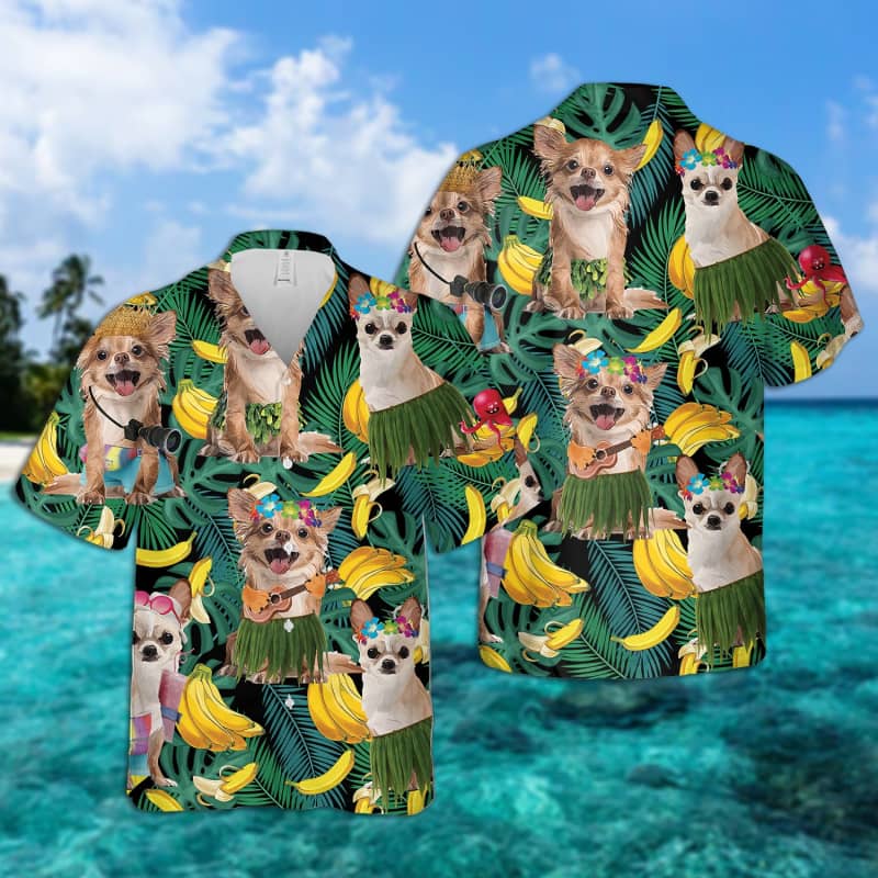 Chihuahua Summer Leaves Hawaiian Shirt 2