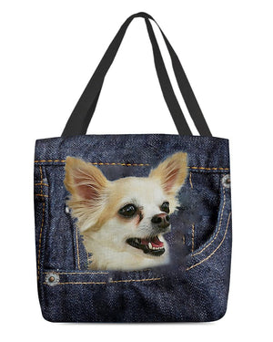 Chihuahua1-Dark Denim-Cloth Tote Bag