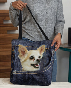 Chihuahua1-Dark Denim-Cloth Tote Bag