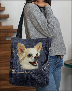 Chihuahua1-Dark Denim-Cloth Tote Bag