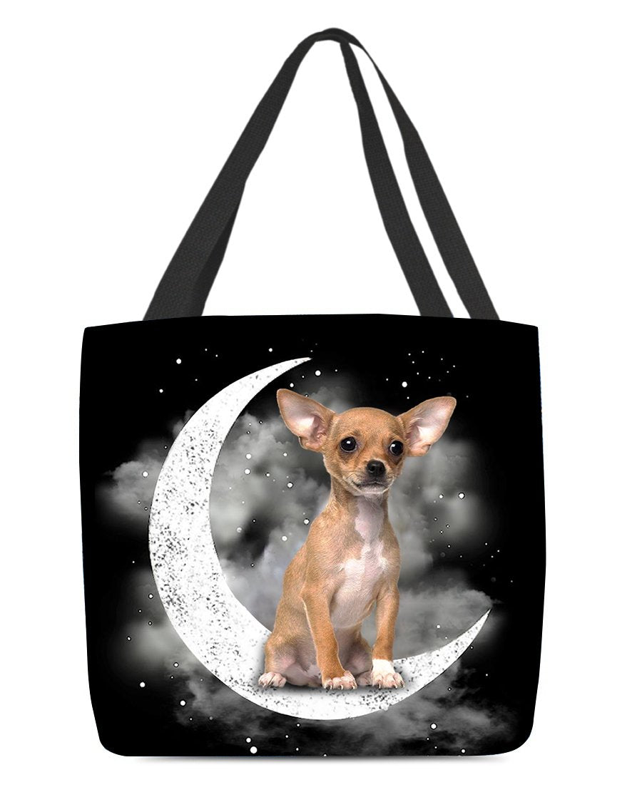 Chihuahua2 Sit On The Moon With Starts-Cloth Tote Bag