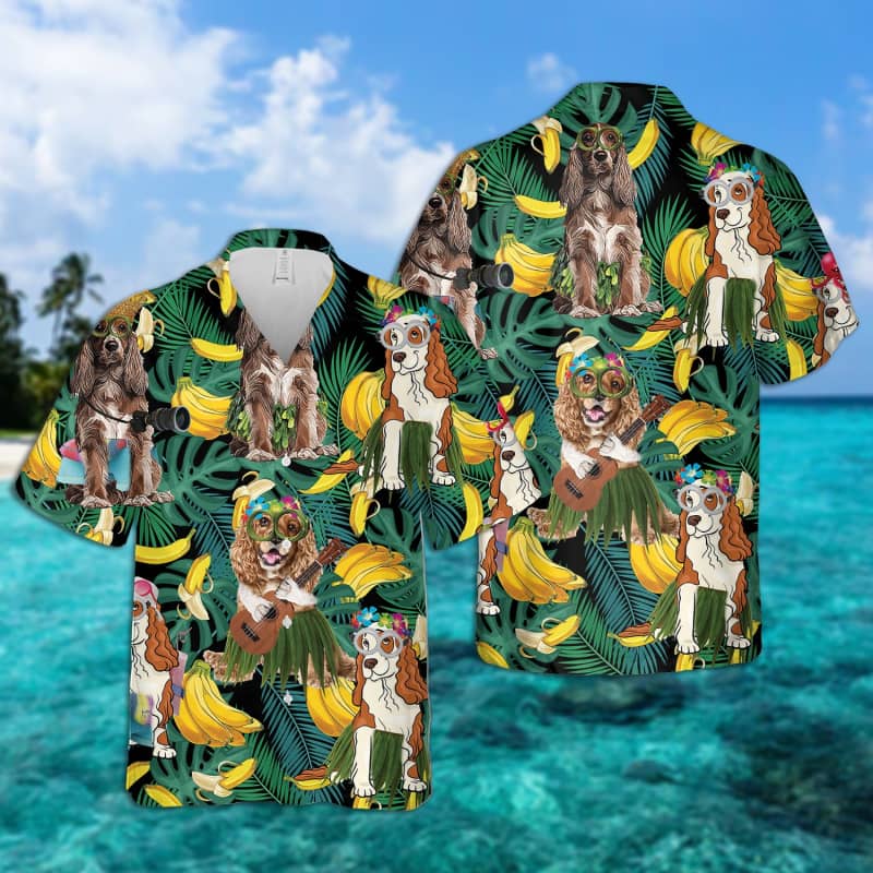 Cocker Spaniel Leaves Hawaiian Shirt 2