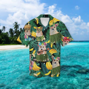 Corgi Summer Leaves Hawaiian Shirt 2