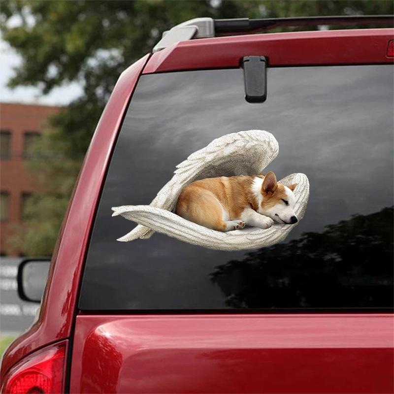 Corgi-sleeping angel CAR STICKER