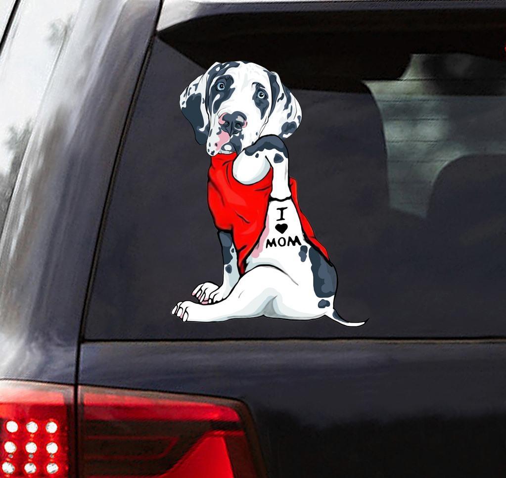 Greatdane love mom car sticker