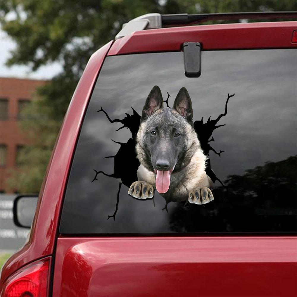 Belgian Malinois Crack Car Sticker, Toilet Sticker, Fridge Sticker 6