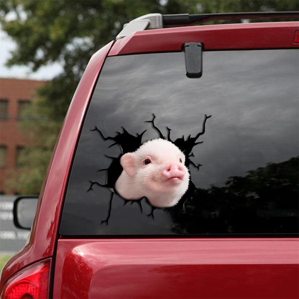 CUTE PIG CRACK STICKER ANIMALS LOVER 5