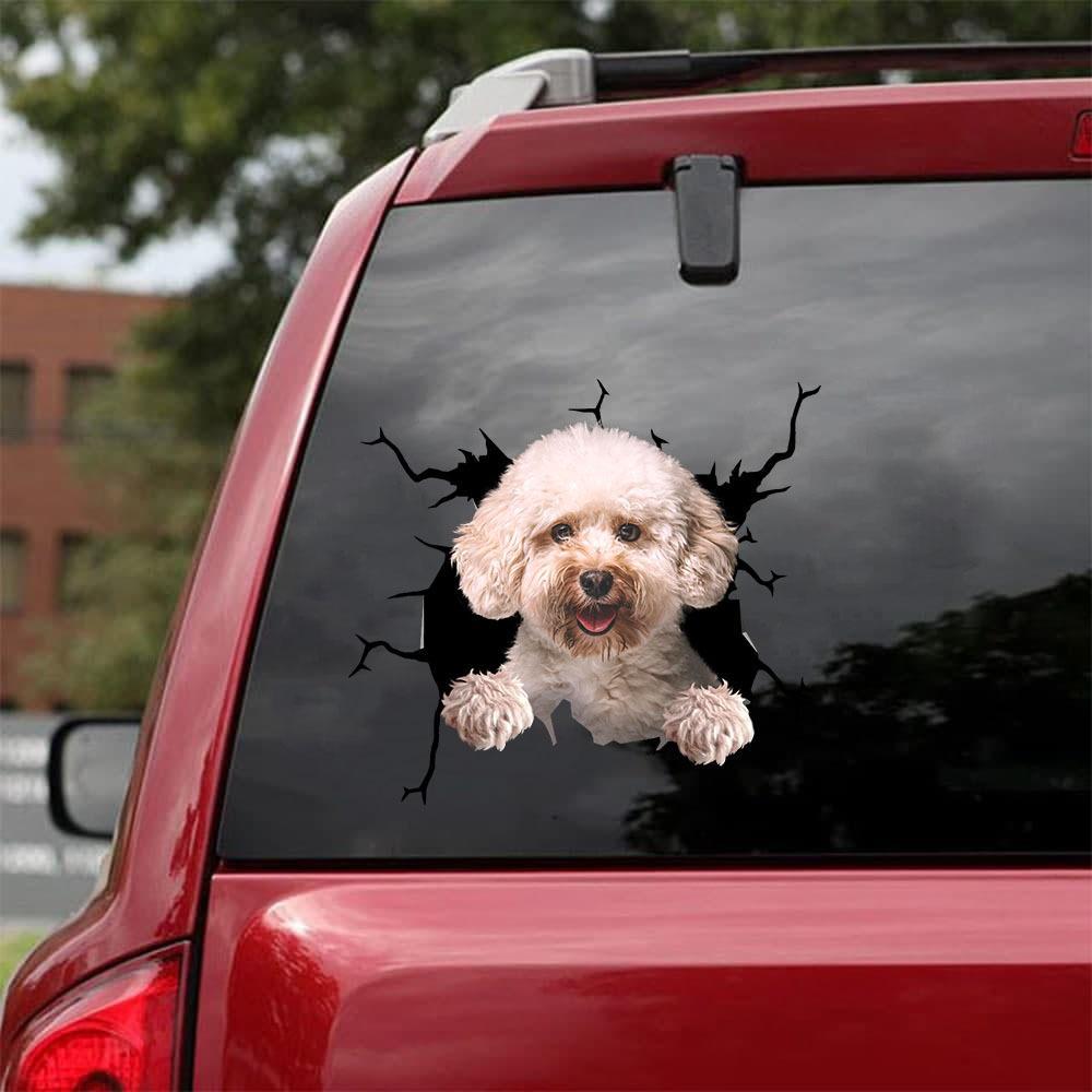 Poodle Crack Car Sticker, Toilet Sticker, Fridge Sticker 3