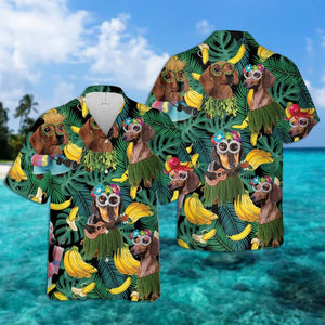 Dachshund Summer Leaves Hawaiian Shirt 2