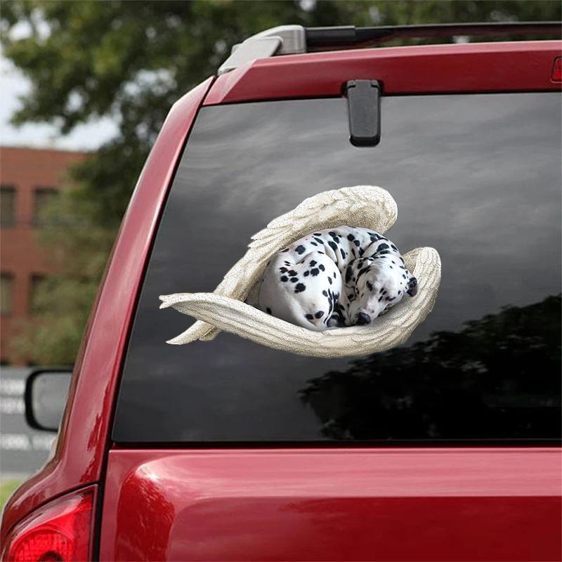 Dalmatian-sleeping angel CAR STICKER