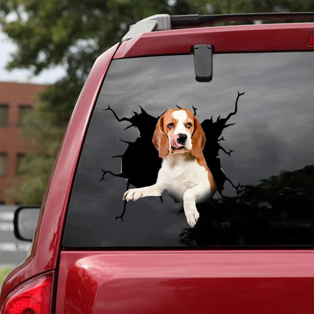 Beagle Crack Car Sticker, Toilet Sticker, Fridge Sticker 12
