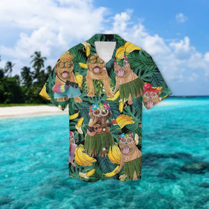 Dogue de Bordeaux Summer Leaves Hawaiian Shirt 2