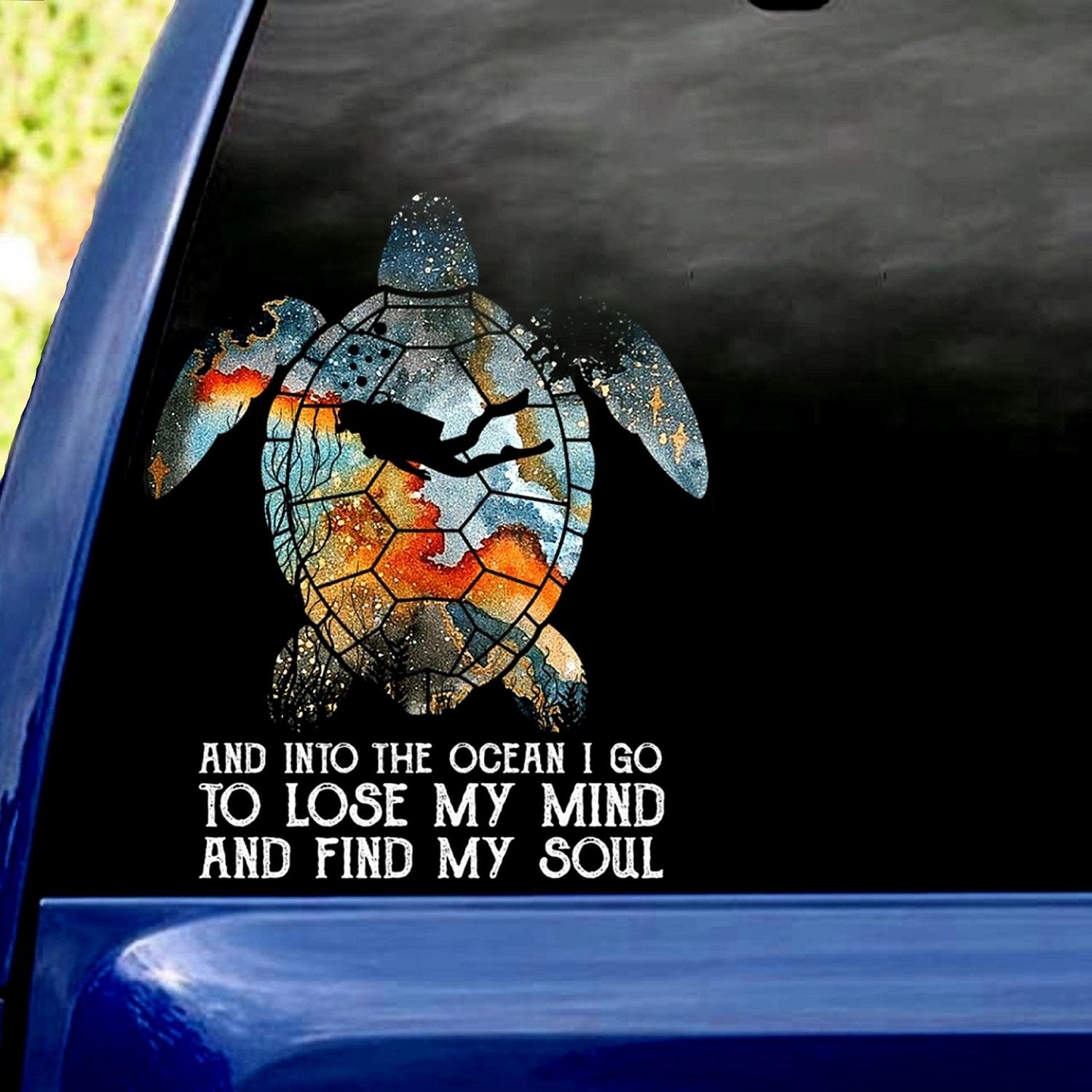 Turtle And Into The Ocean I Go Sticker
