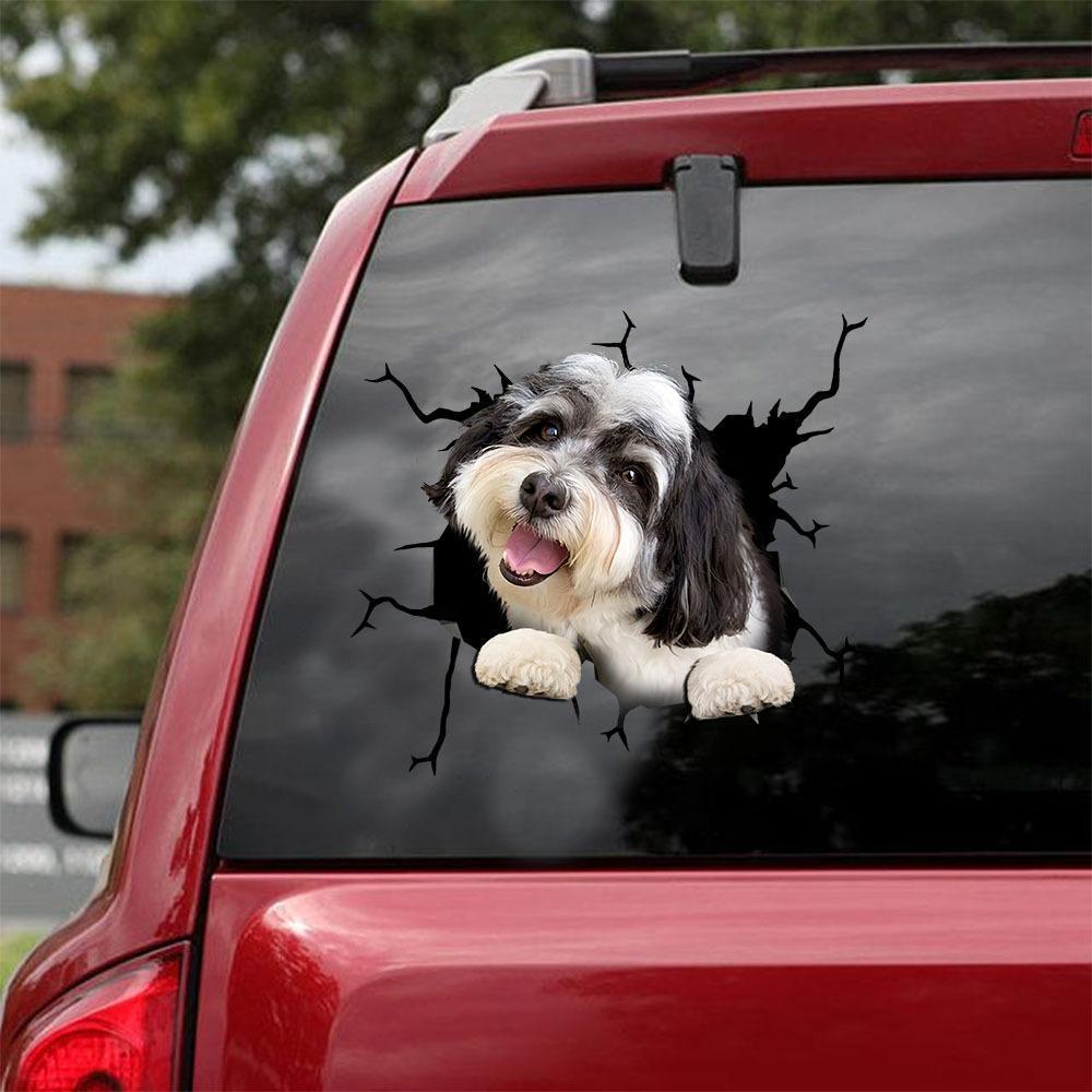 Havanese Crack Car Sticker, Toilet Sticker, Fridge Sticker 5