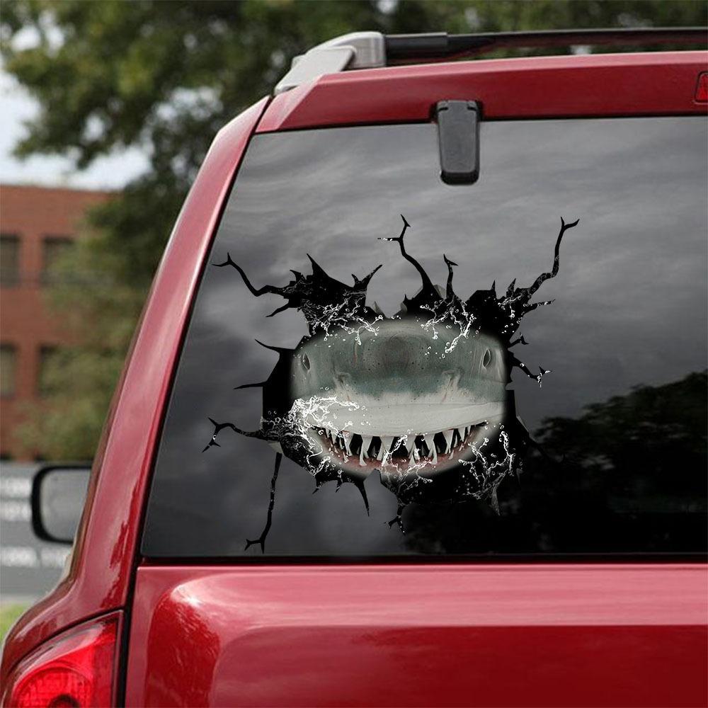Shark Crack Car Sticker, Toilet Sticker, Fridge Sticker 17