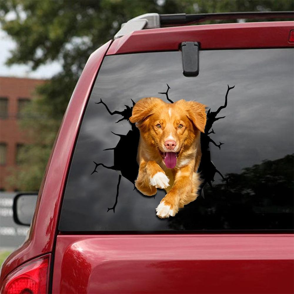 Golden Retriever Crack Car Sticker, Toilet Sticker, Fridge Sticker 13