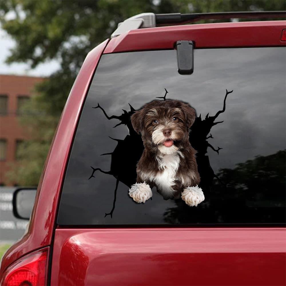 Havanese Crack Car Sticker, Toilet Sticker, Fridge Sticker 18