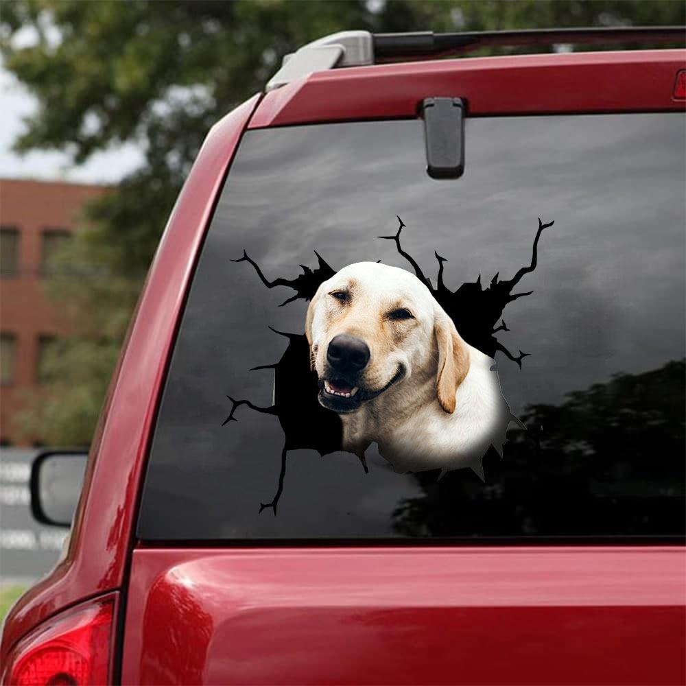 Labrador Retriever Crack Car Sticker, Toilet Sticker, Fridge Sticker 18