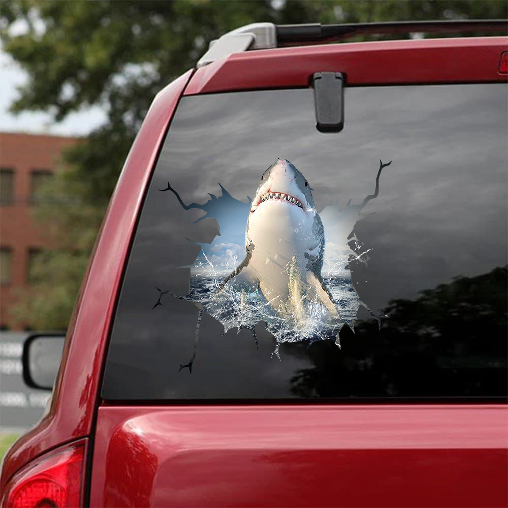 Shark Crack Car Sticker, Toilet Sticker, Fridge Sticker 20
