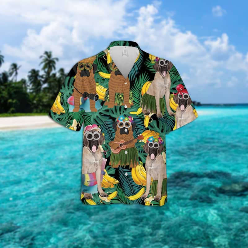 English Mastiff Summer Leaves Hawaiian Shirt 2
