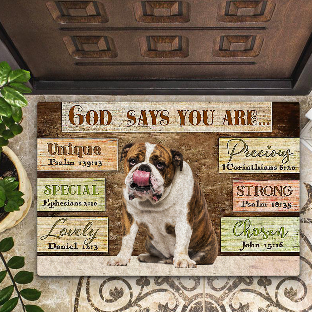 English  Bulldog1 God Says You Are Doormat