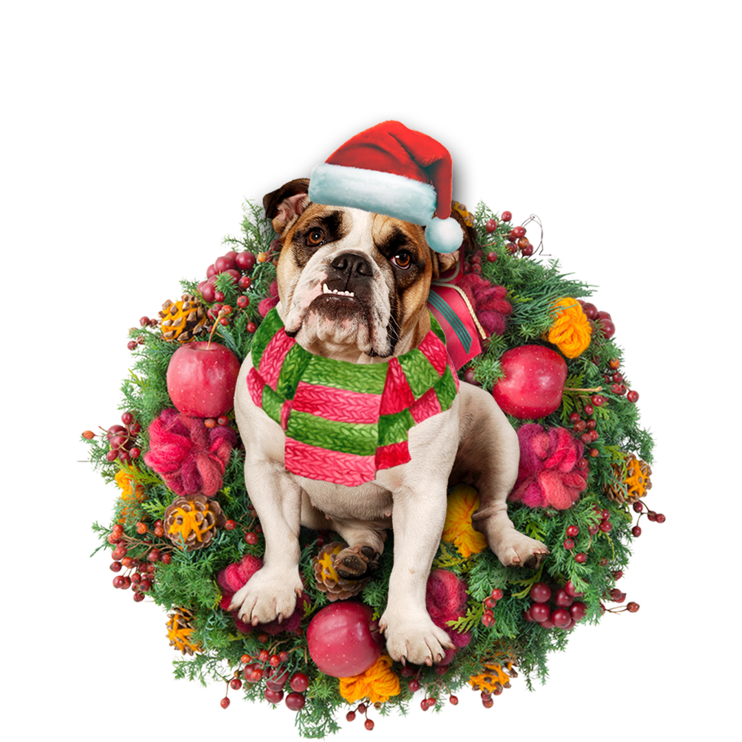 English Bulldog Christmas Ornament