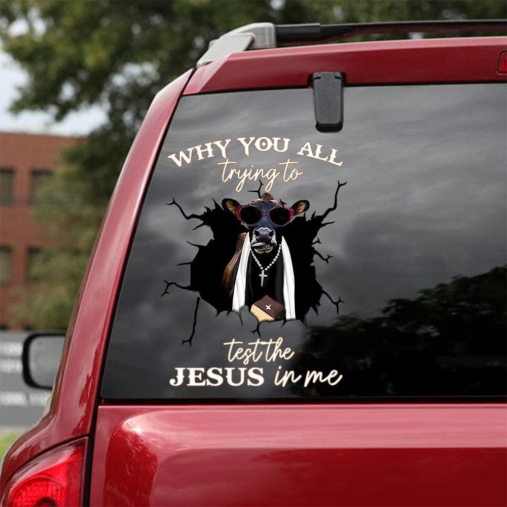 Jersey Cow Crack Car Sticker