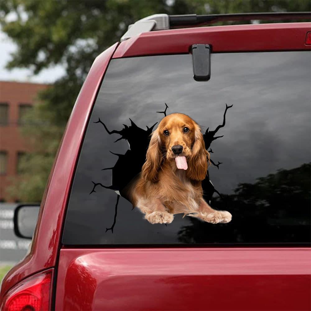 Cocker Spaniel Crack Car Sticker, Toilet Sticker, Fridge Sticker 22
