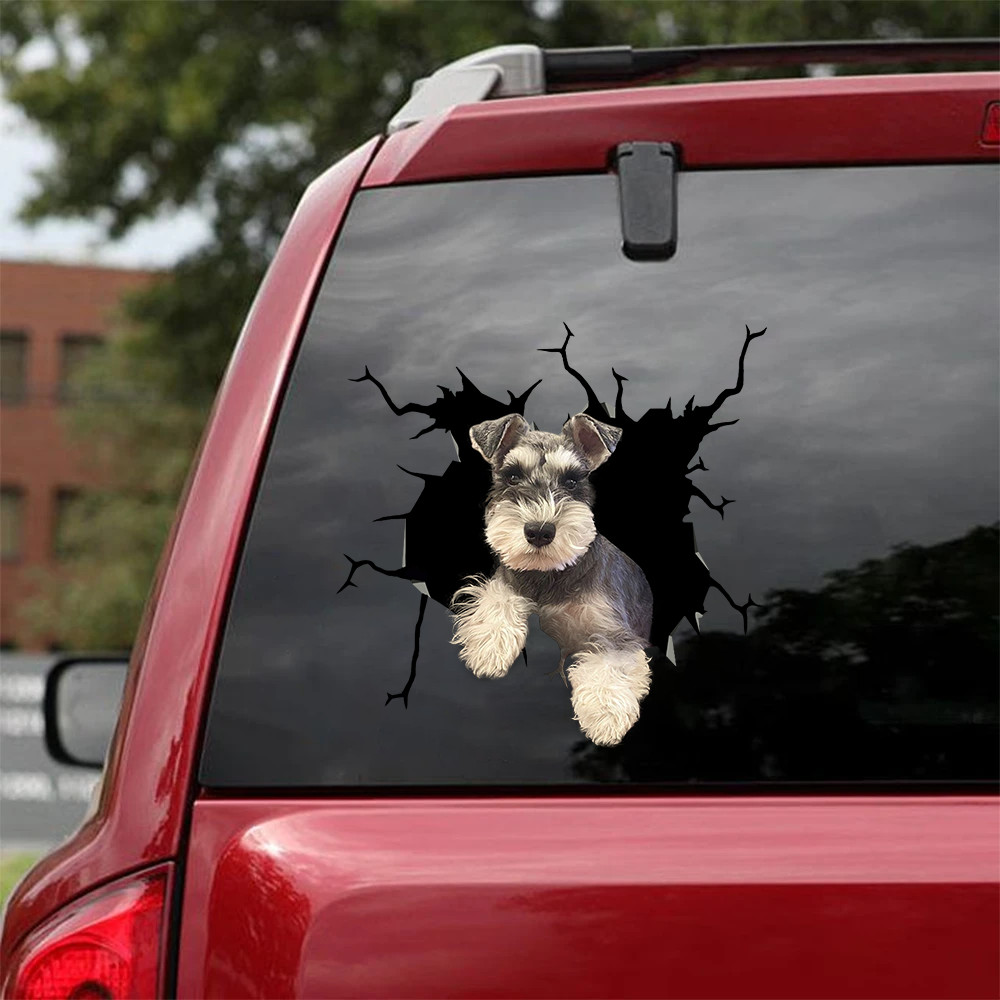 Schnauzer  Crack Car Sticker, Toilet Sticker, Fridge Sticker 12