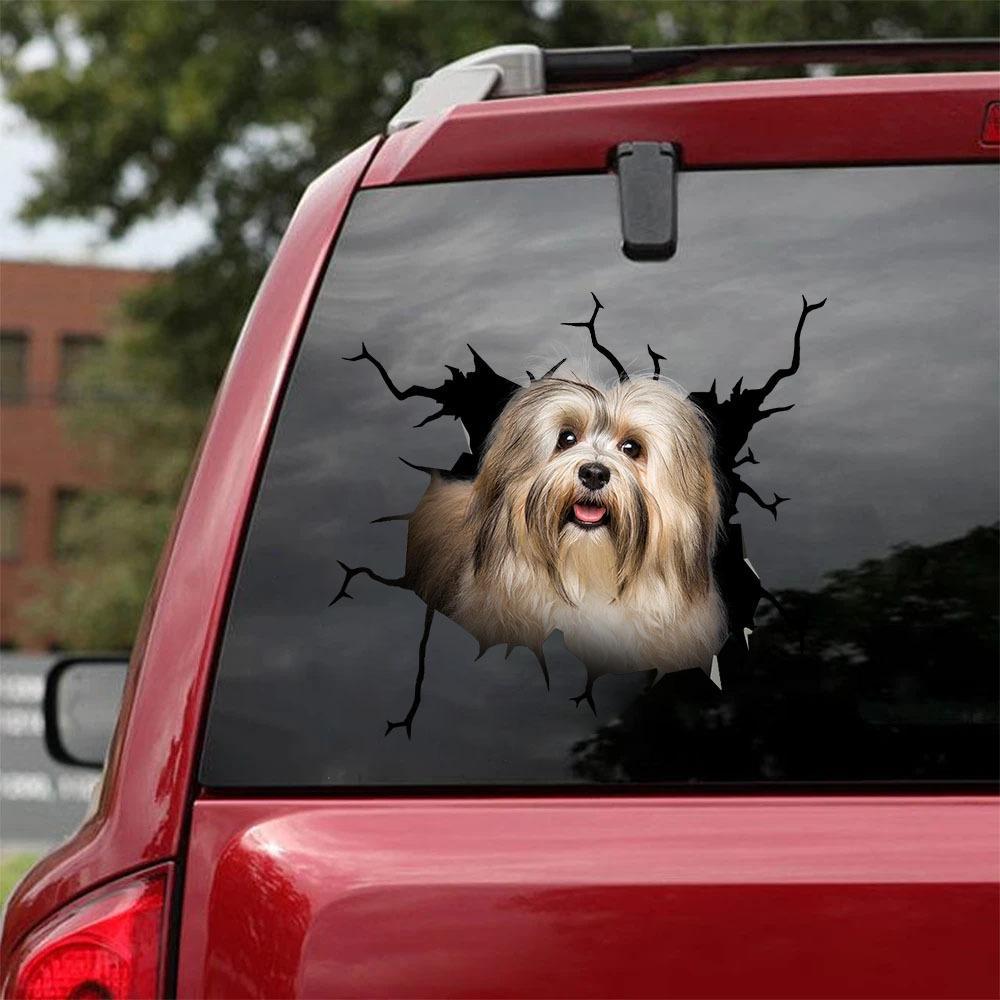 Havanese Crack Car Sticker, Toilet Sticker, Fridge Sticker 14