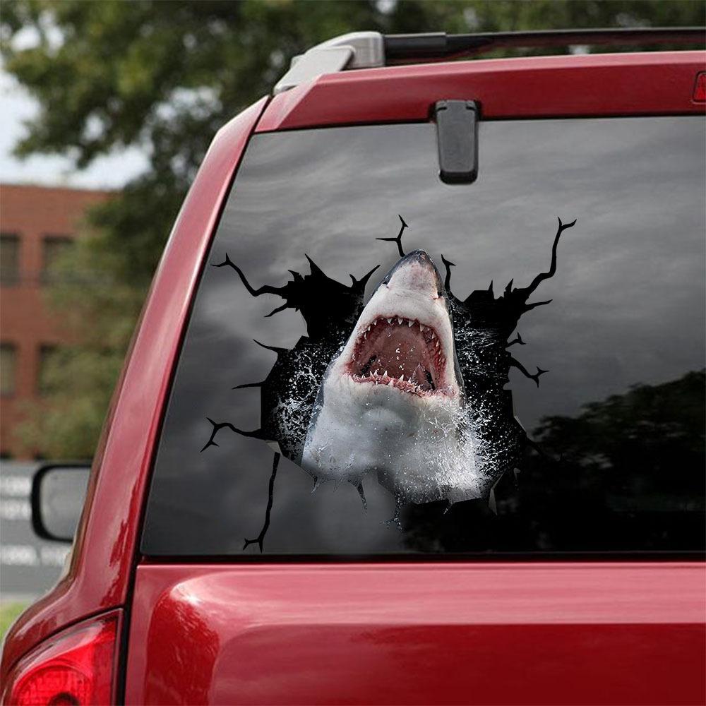 Shark Crack Car Sticker, Toilet Sticker, Fridge Sticker 19