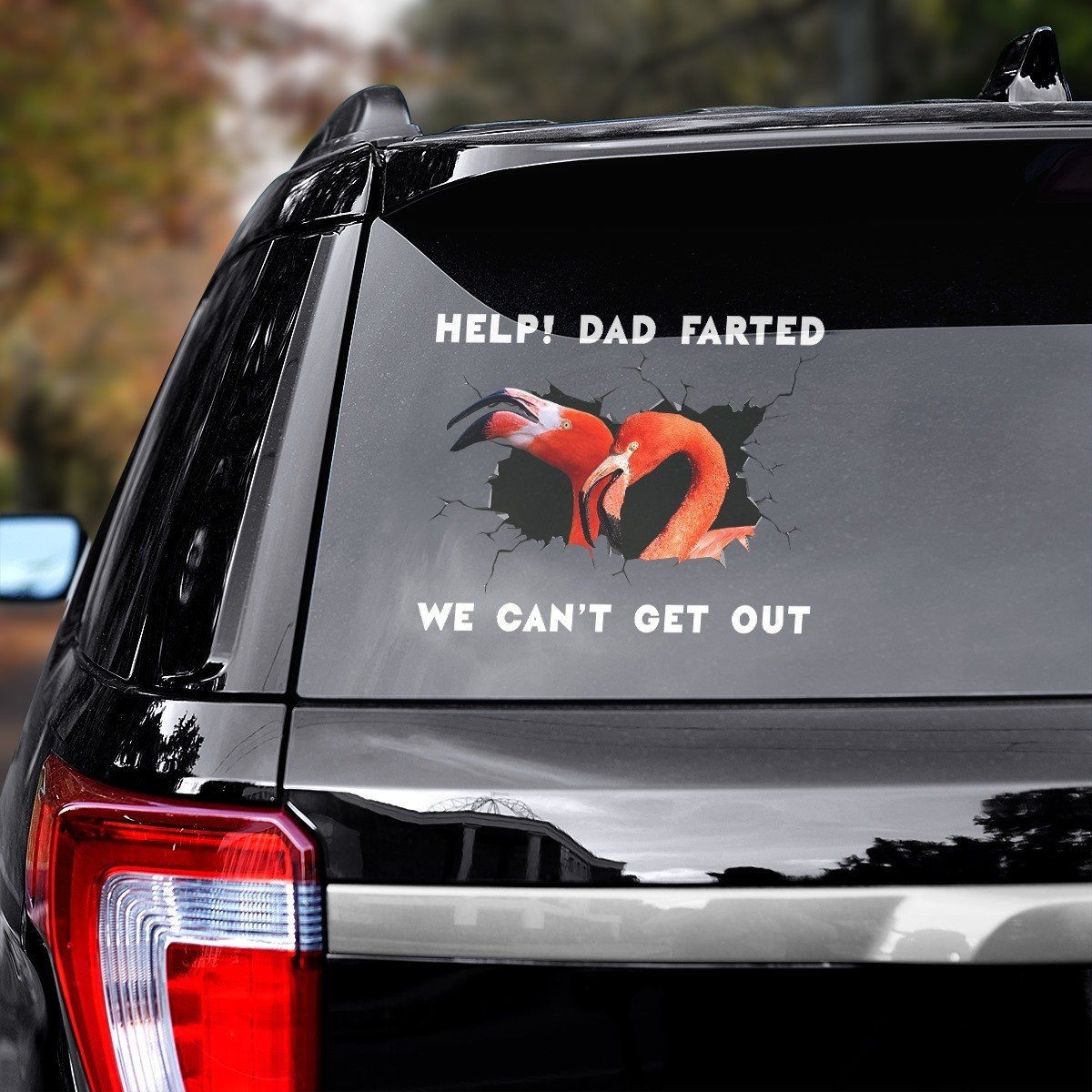 Flamingo Funny Car Sticker