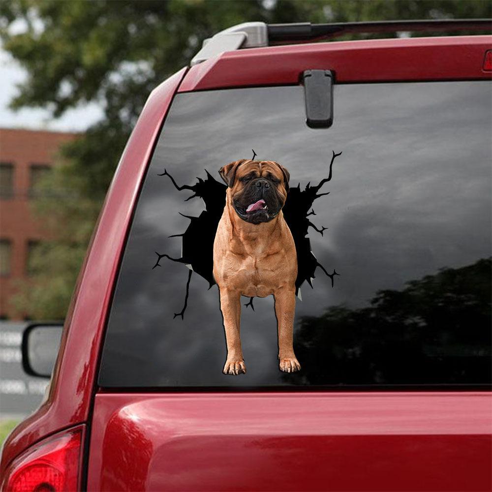 Bull Mastiff Crack Car Sticker, Toilet Sticker, Fridge Sticker 6