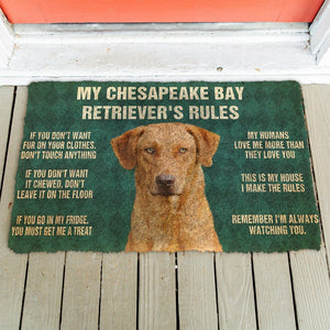 Bugybox 3D Chesapeake Bay Retriever's Rules Doormat