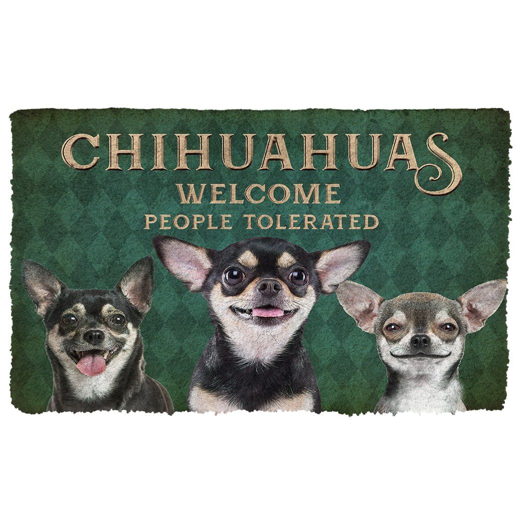 Bugybox 3D Chihuahuas Welcome People Tolerated Doormat