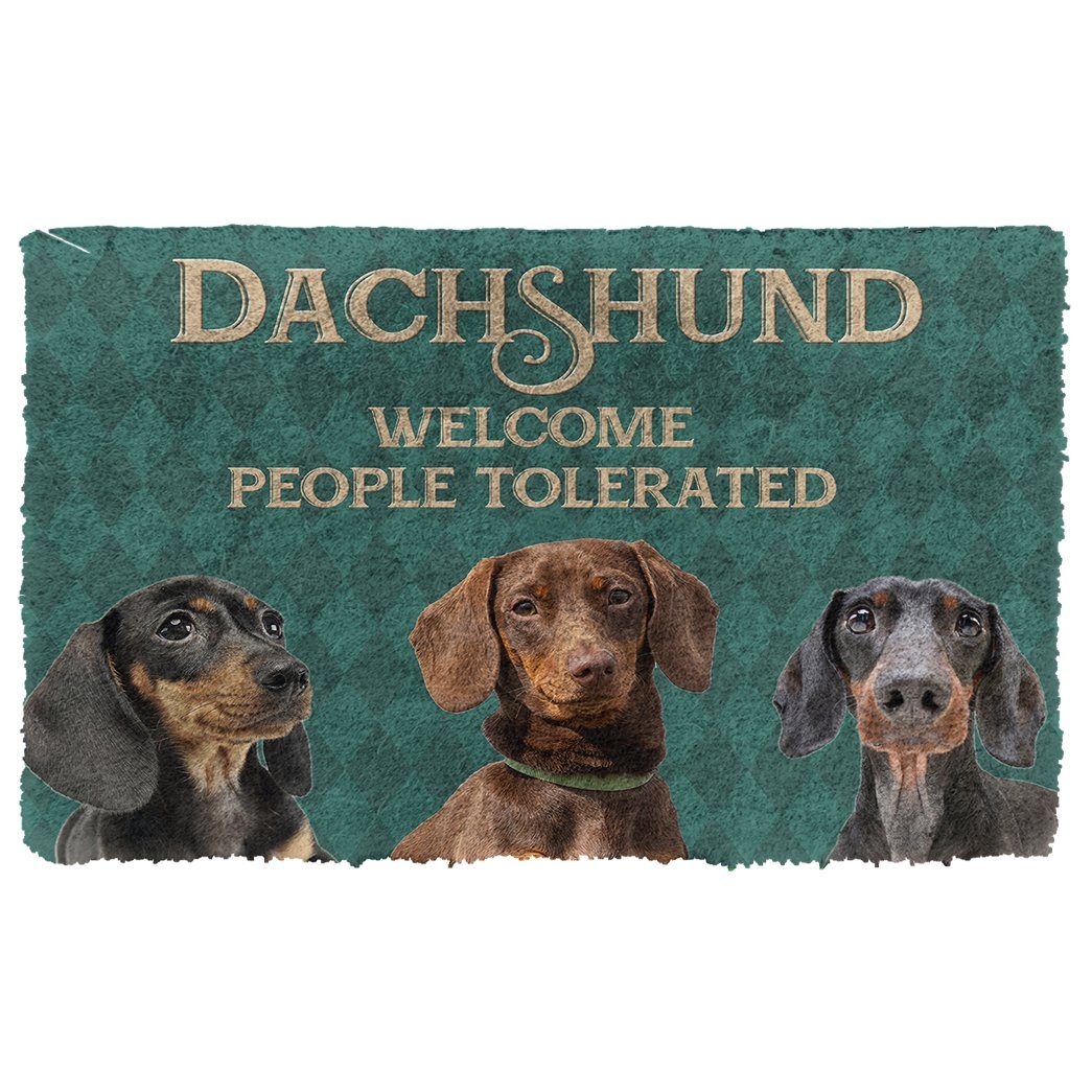 Bugybox 3D Dachshund Welcome People Tolerated Doormat