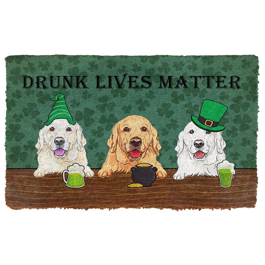 Bugybox 3D Golden Retriever Drunk Lives Matter Doormat