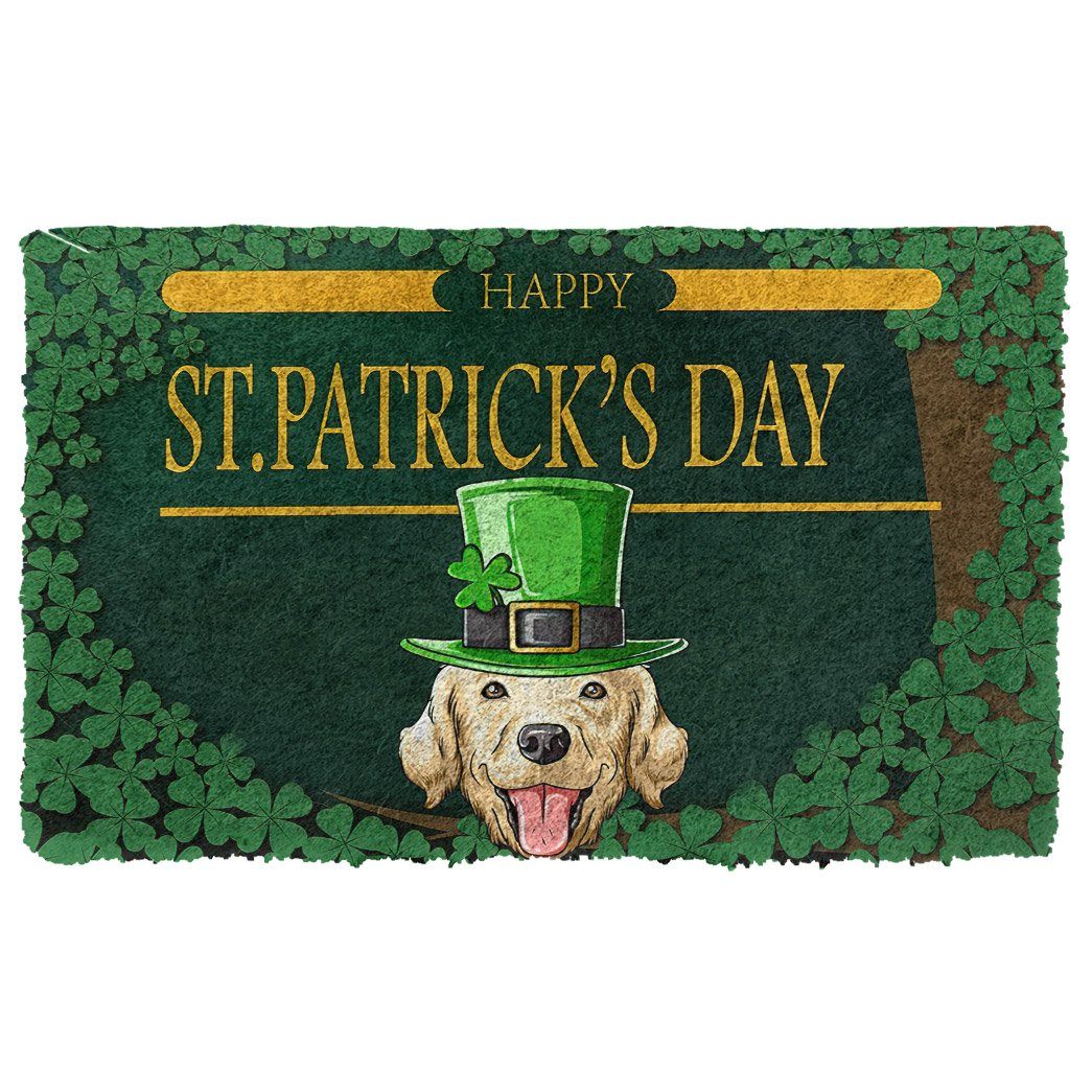 Bugybox 3D Happy St Patrick Day Labrador Retriever Doormat
