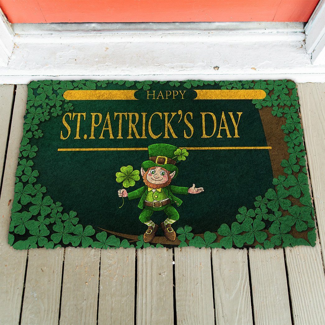 Bugybox 3D Happy St Patrick Day Leprechaun Doormat