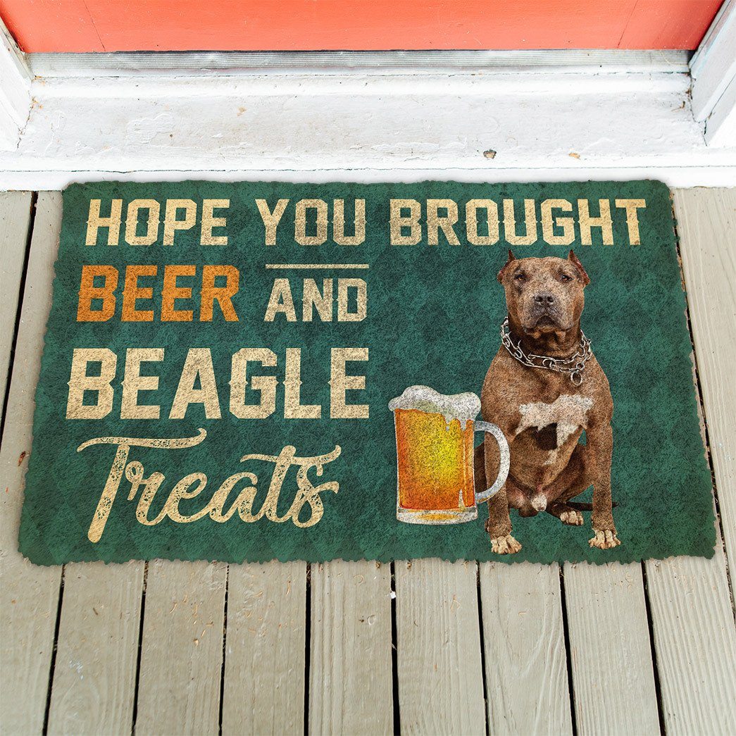 Bugybox 3D Hope You Brought Beer And Pitbull Treats Doormat