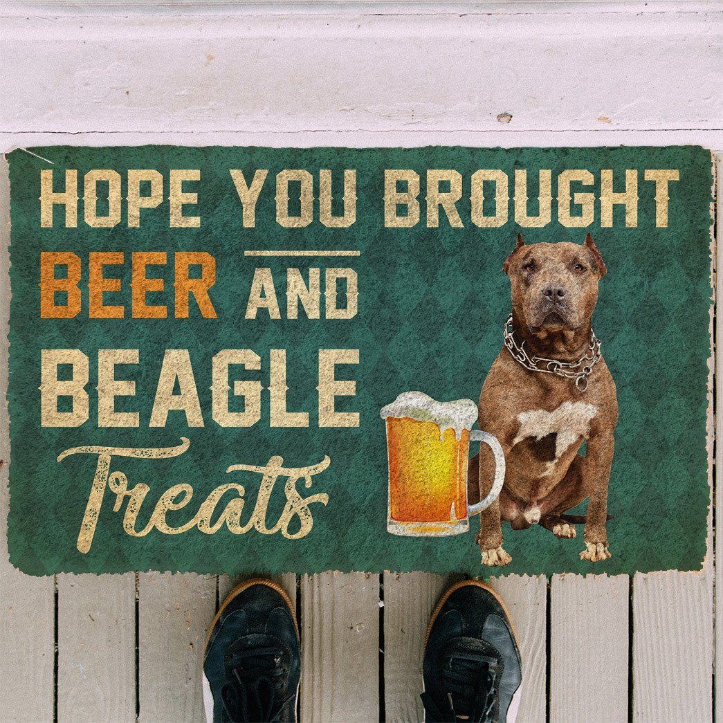 Bugybox 3D Hope You Brought Beer And Pitbull Treats Doormat