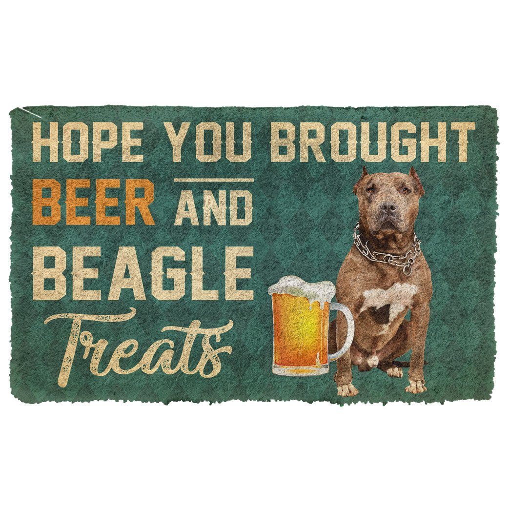 Bugybox 3D Hope You Brought Beer And Pitbull Treats Doormat