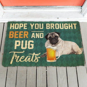 Bugybox 3D Hope You Brought Beer And Pug Treats Doormat