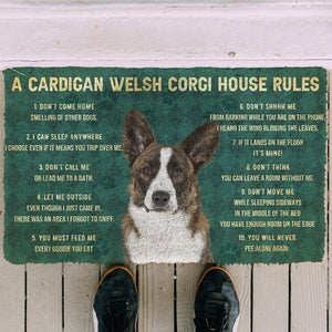 Bugybox 3D House Rules Cardigan Welsh Corgi Dog Doormat